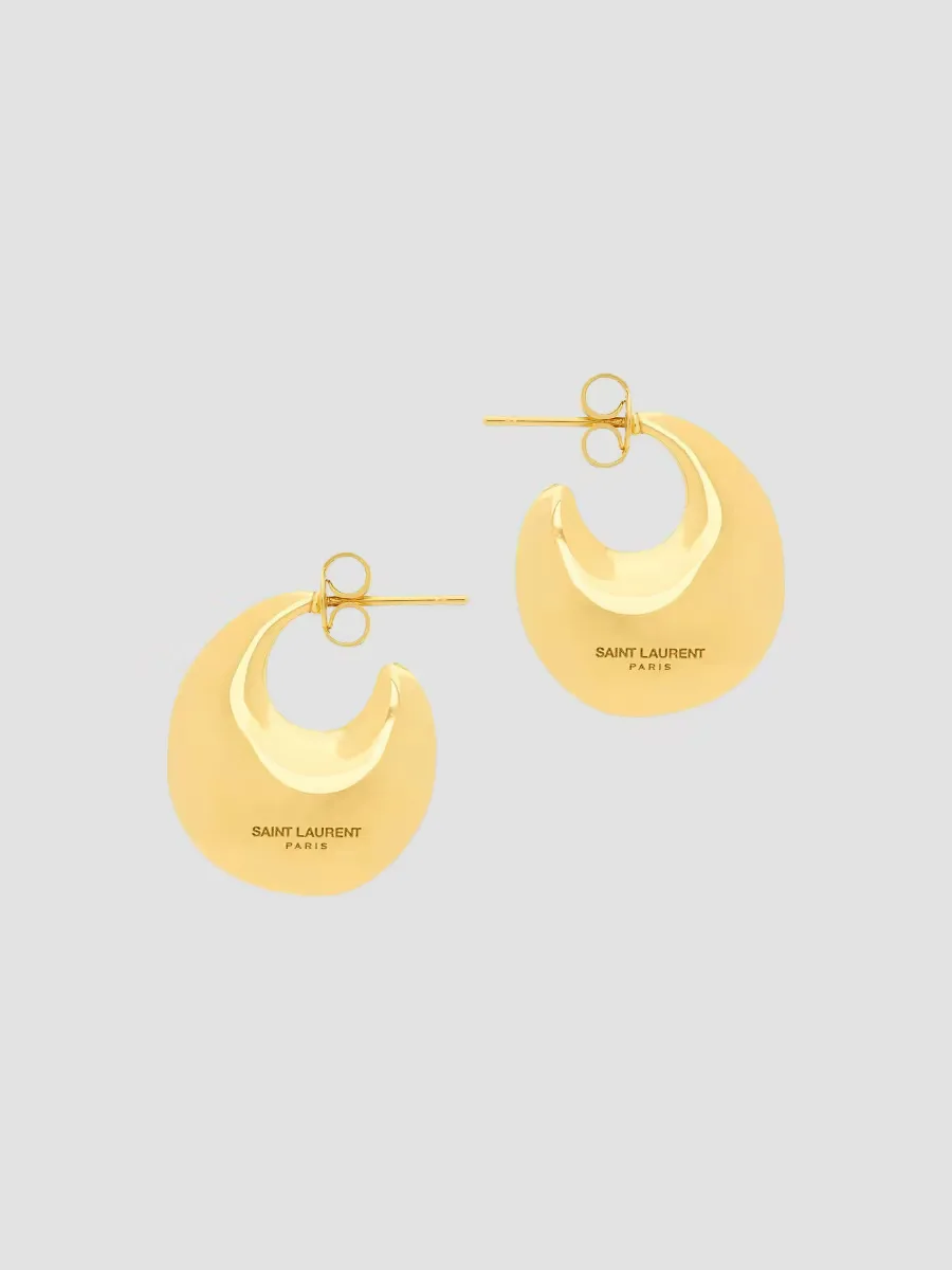 Teardrop Hoop Earrings in Metal by Saint Laurent
