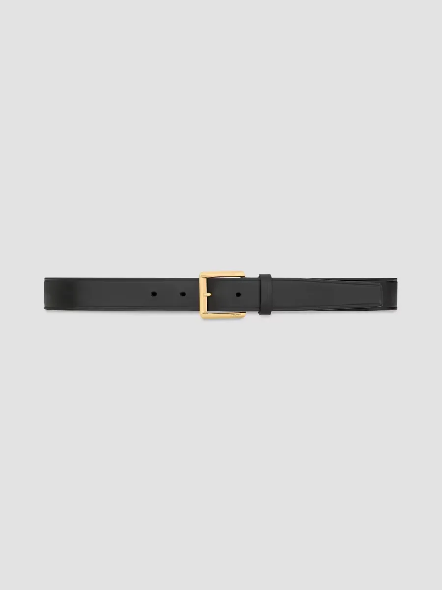 Rectangular Buckle Belt in Leather by Saint Laurent