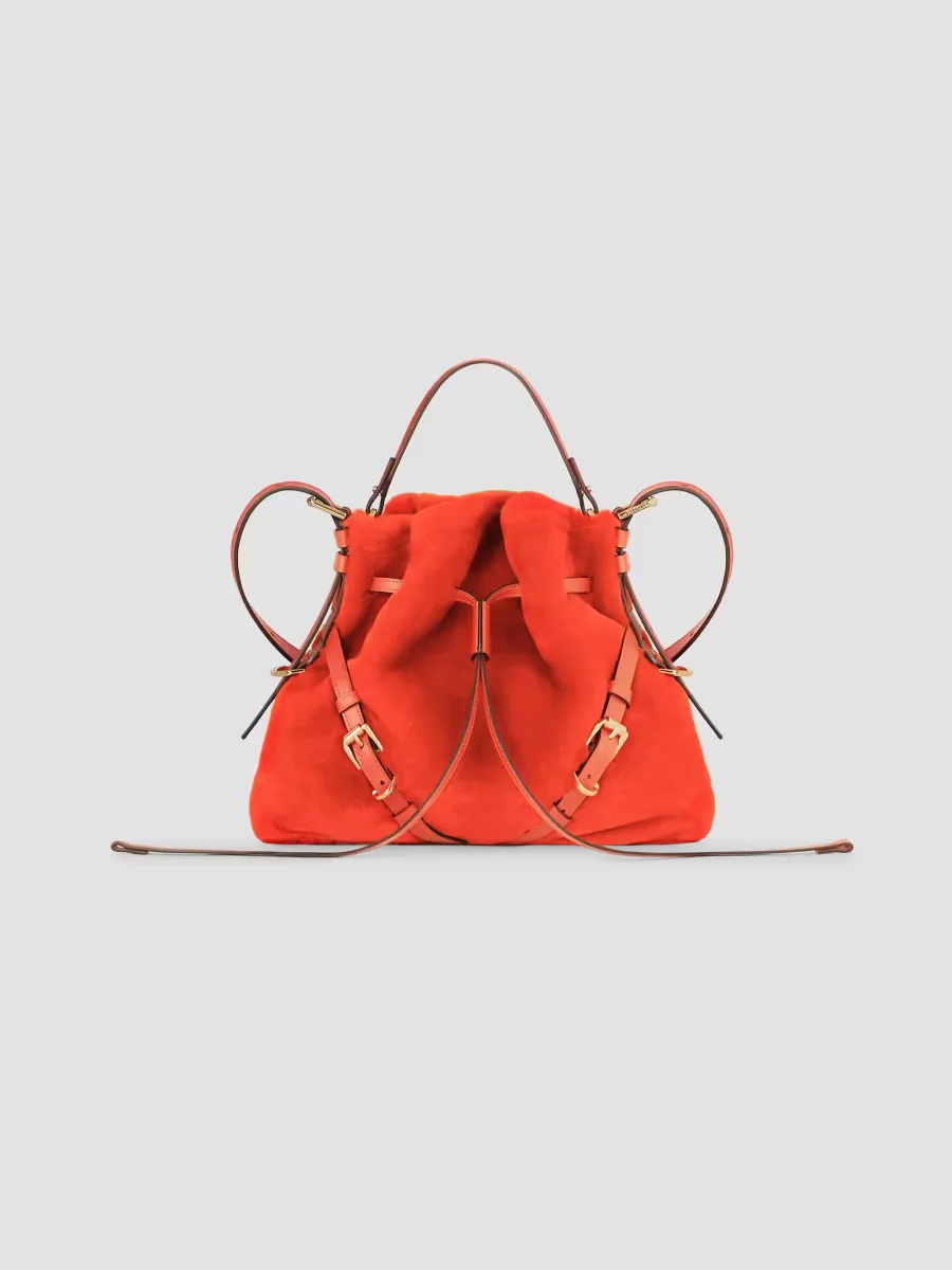 Small Voyou Bucket Bag in Faux Fur