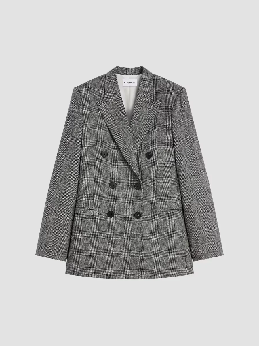 Double-Breasted Checked Jacket in Flannel by GIVENCHY