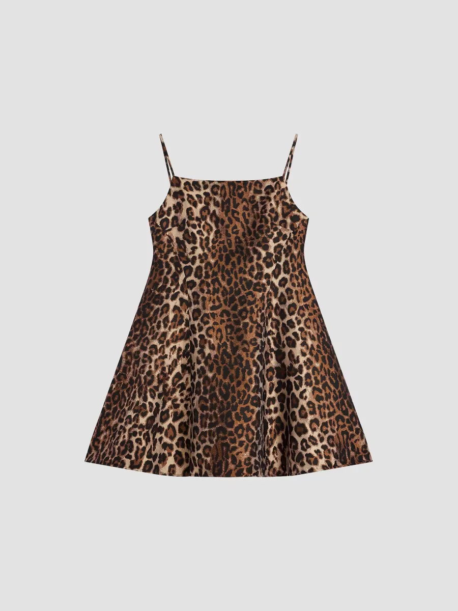 Sliced Mini Dress in Leopard Jacquard by GIVENCHY