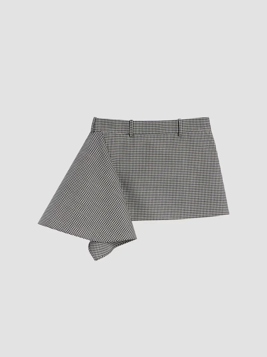 Slashed Mini Skirt in Houndstooth Wool and Mohair by GIVENCHY