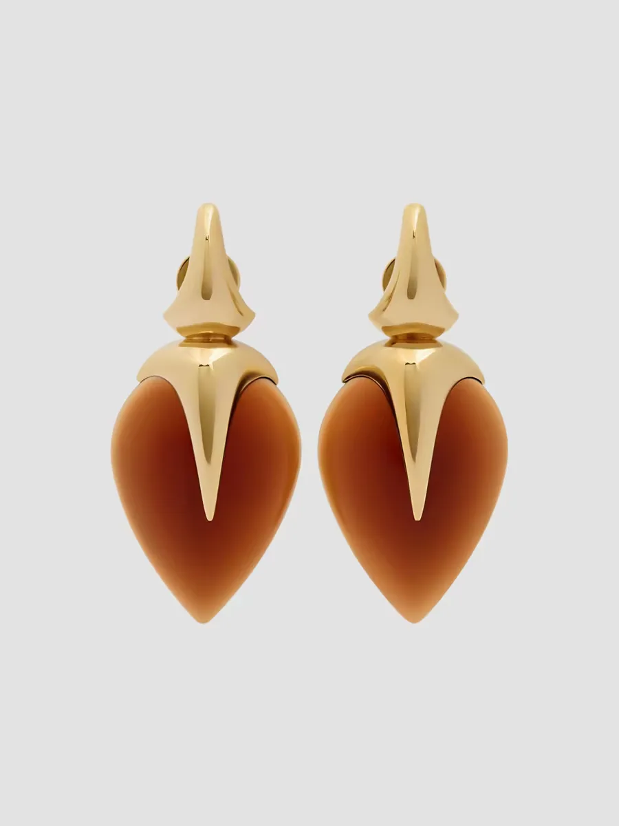 Heartwood Earrings in Metal and Resin by GIVENCHY