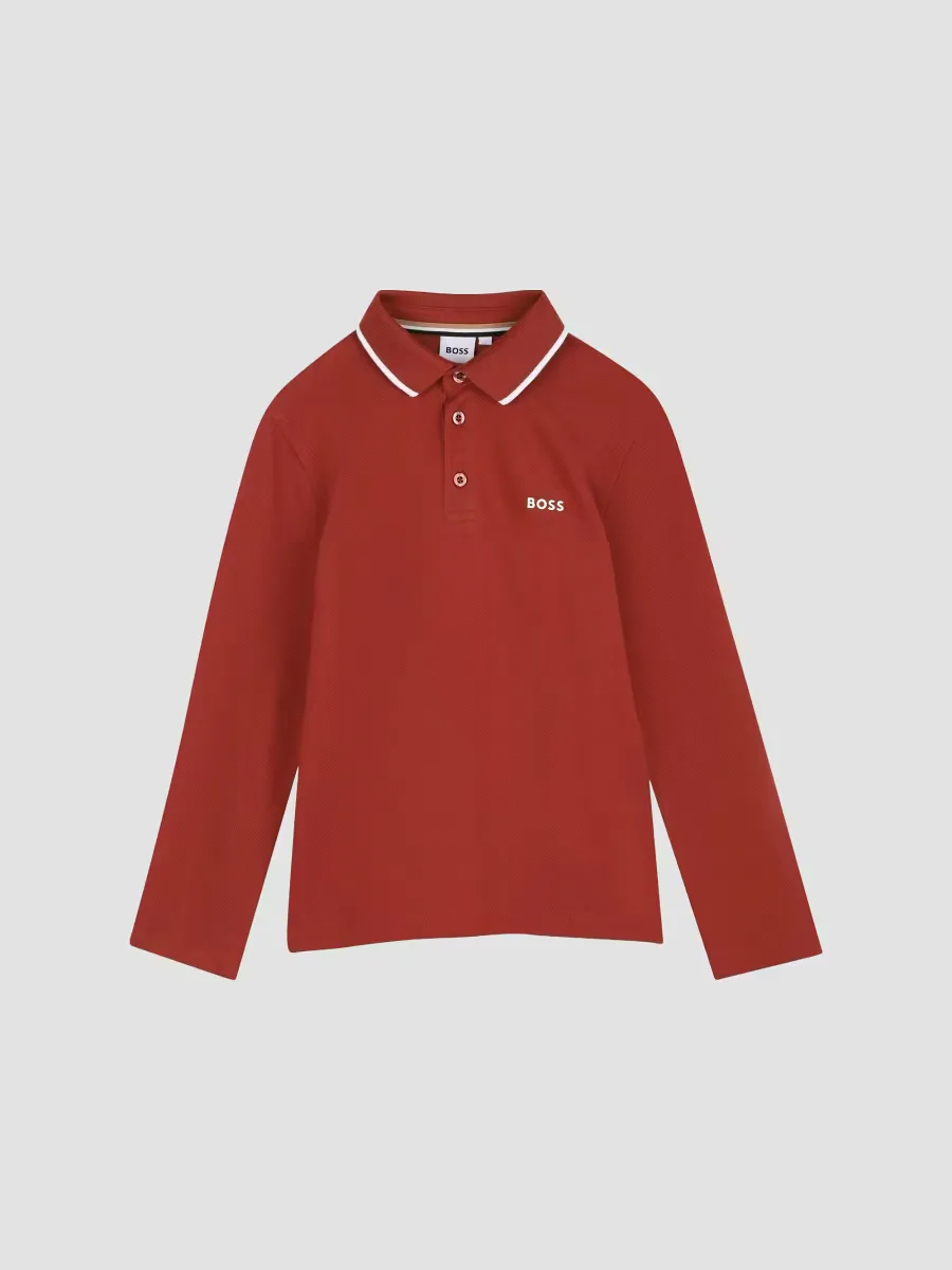 Long-Sleeve Polo Shirt by Hugo Boss