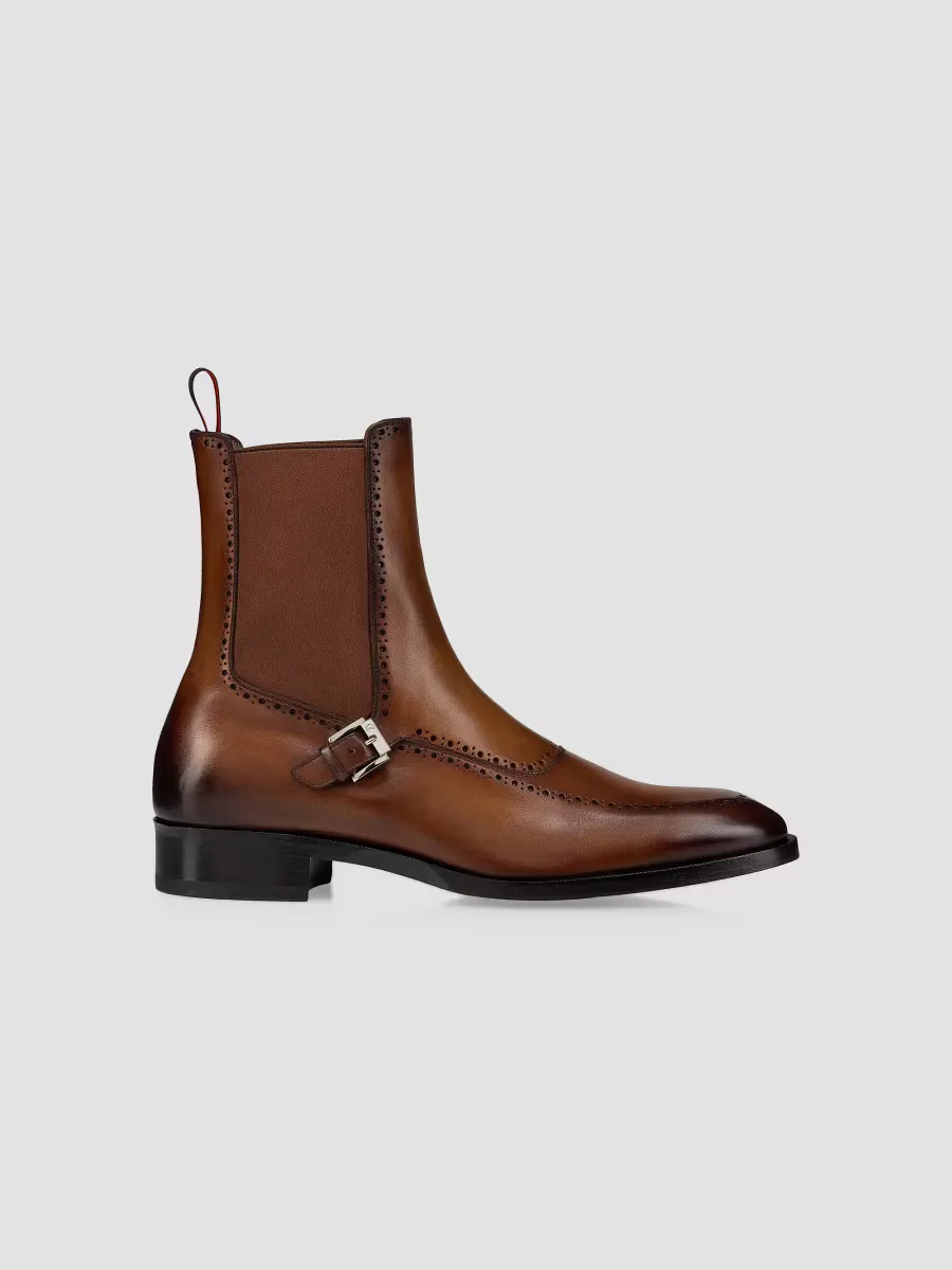 Sartosea Patinated Leather Chelsea Booties by Christian Louboutin