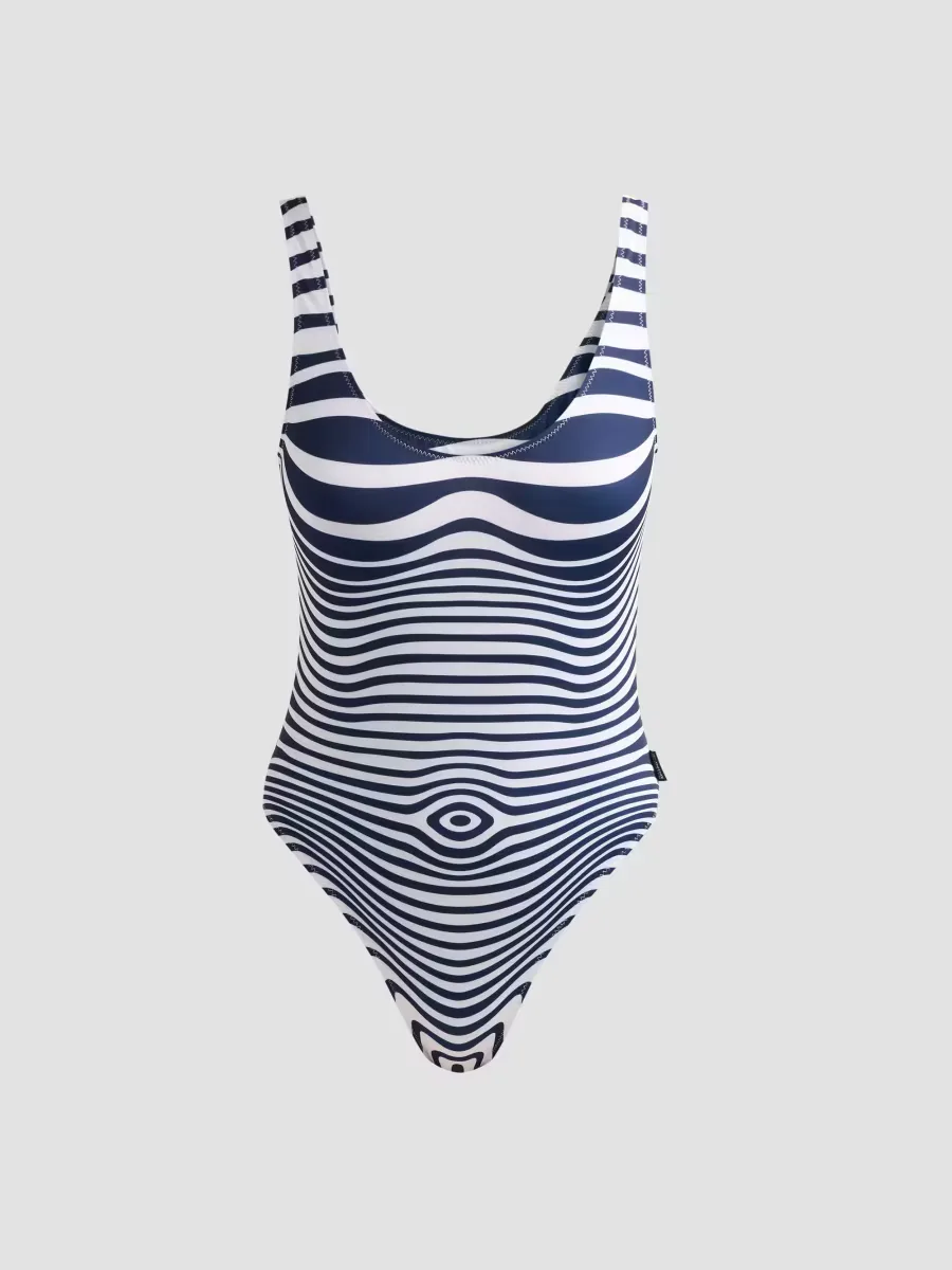 Striped Scoopneck One-Piece Swimsuit by Jean Paul Gaultier