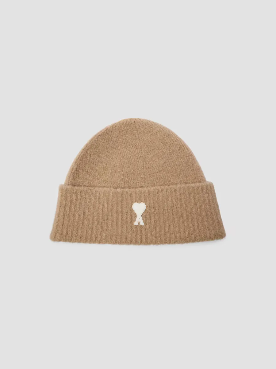 Logo Alpaca-Blend Knit Beanie Hat by AMI Paris
