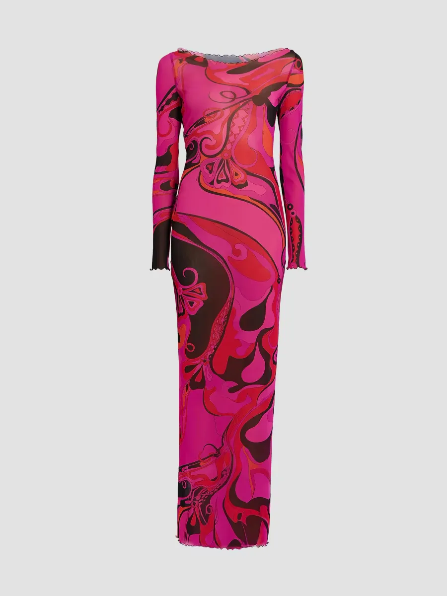 L'Alba Printed Tulle Maxi Dress by Pucci