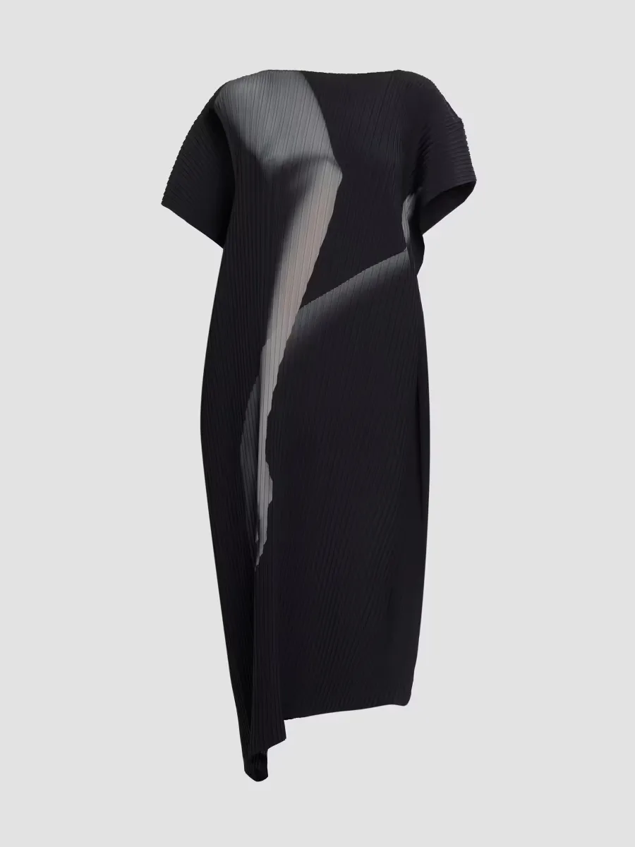 Hands of Lover Pleated Shift Midi Dress by Issey Miyake