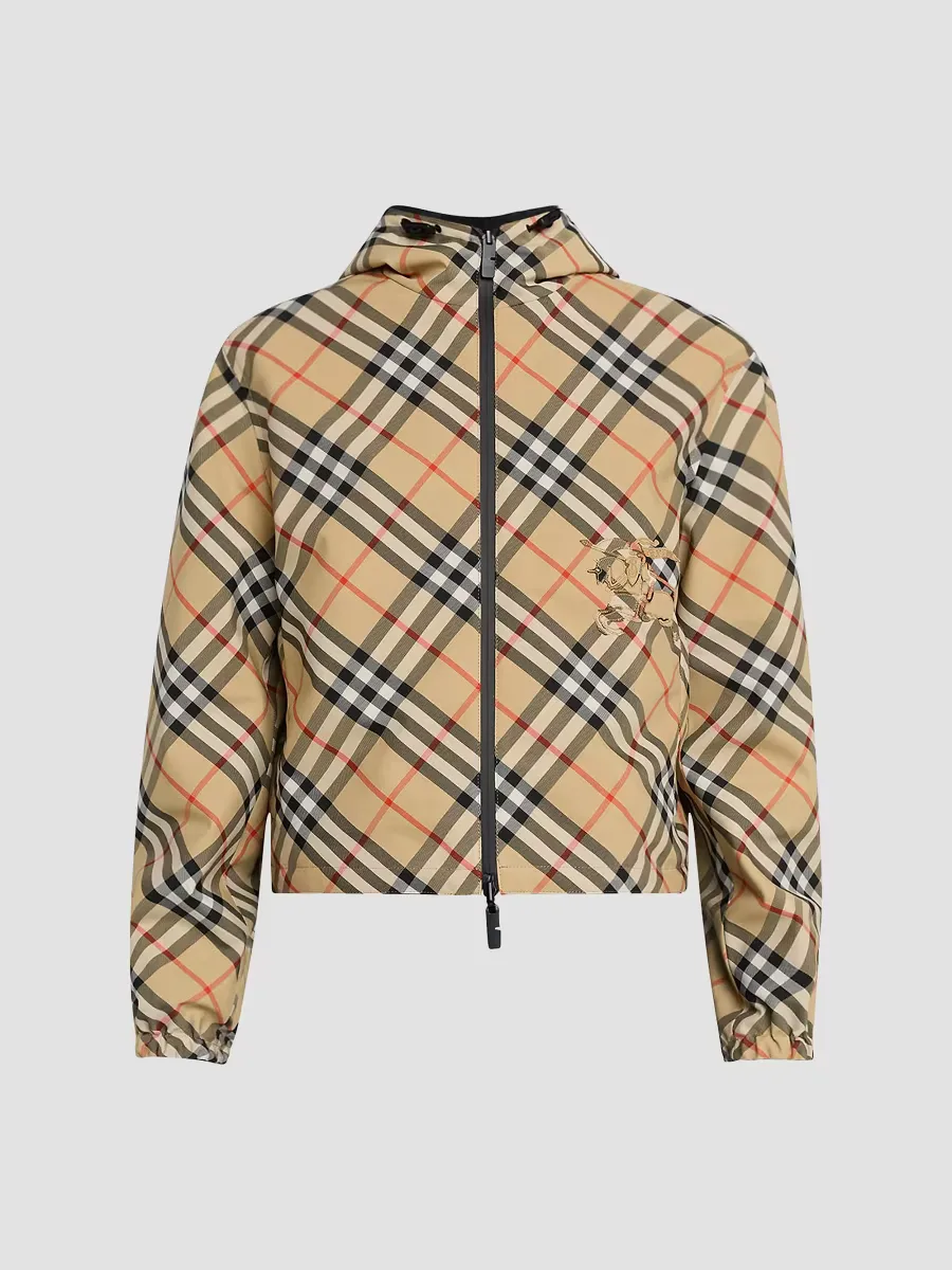 Reversible Check Crop Zip Jacket by Burberry
