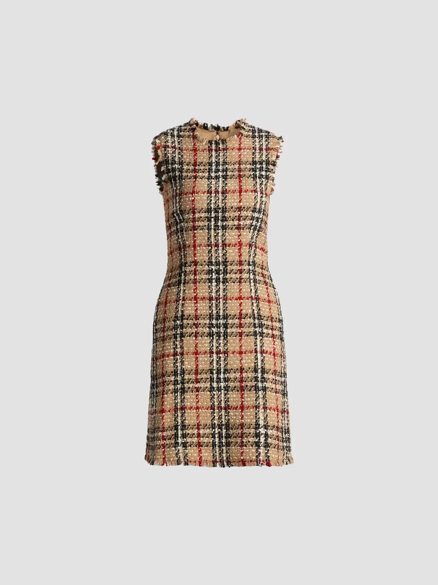 Abigail Check Wool-Blend Sleeveless Minidress by Burberry