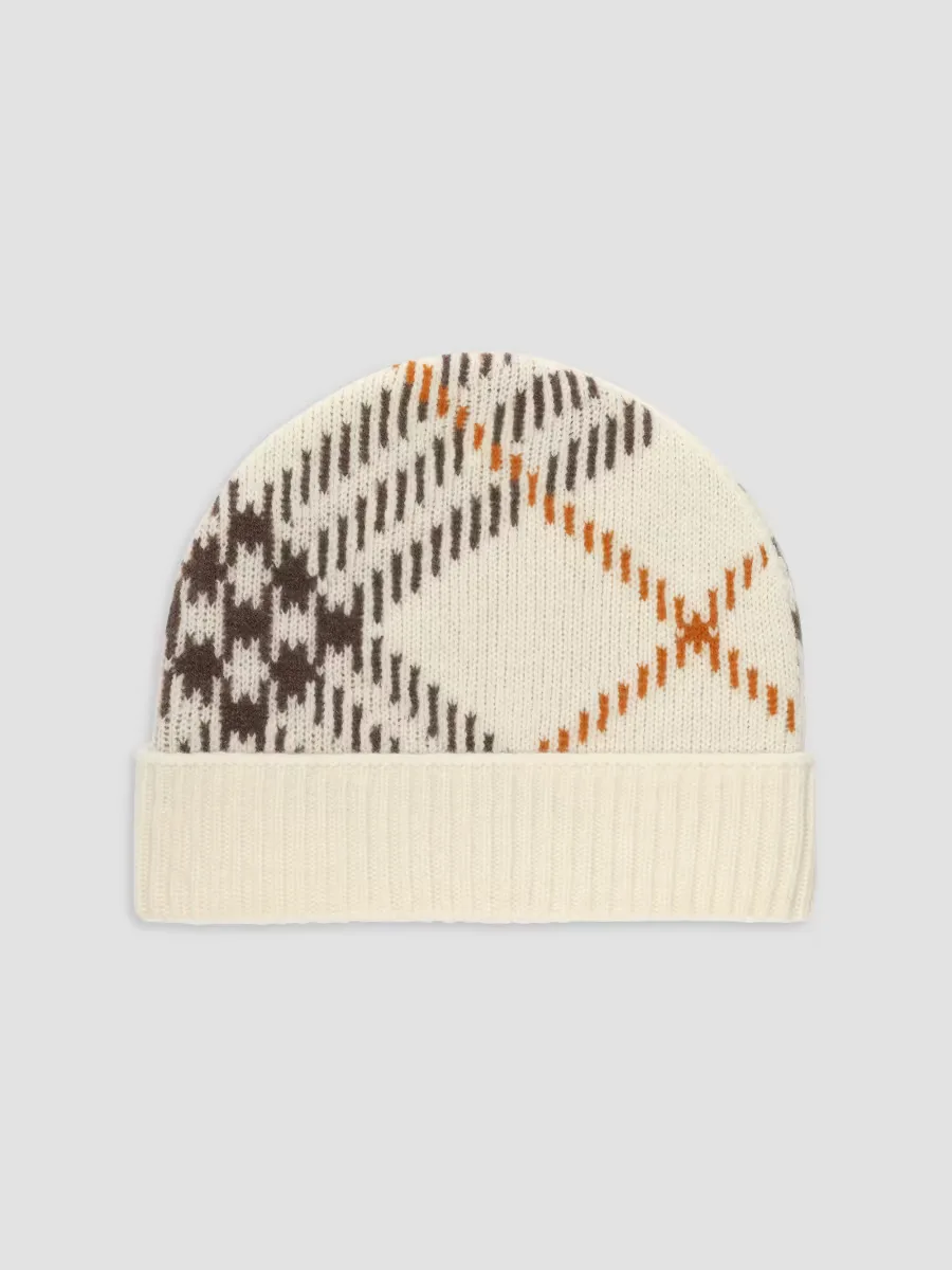 Core Check Cashmere-Blend Beanie by Burberry