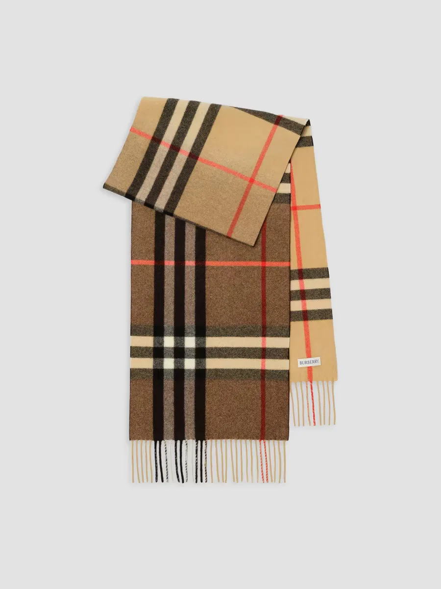 Gradient Check Cashmere Scarf