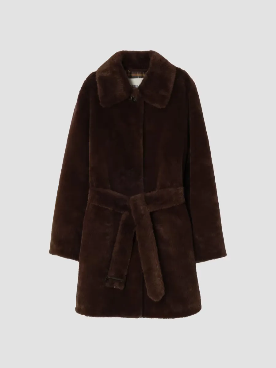 Belvedere Faux-Fur Car Coat by Burberry