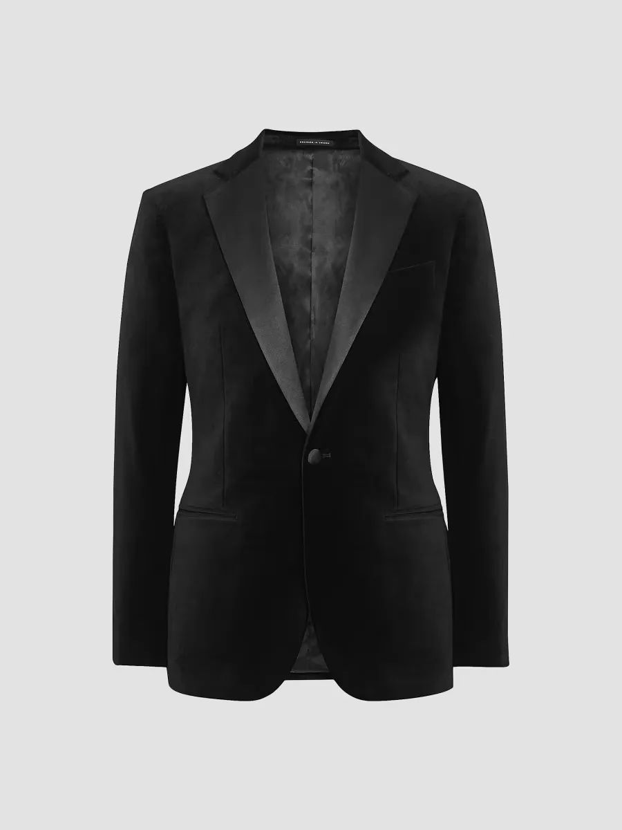 Cotton-Blend Single-Button Blazer