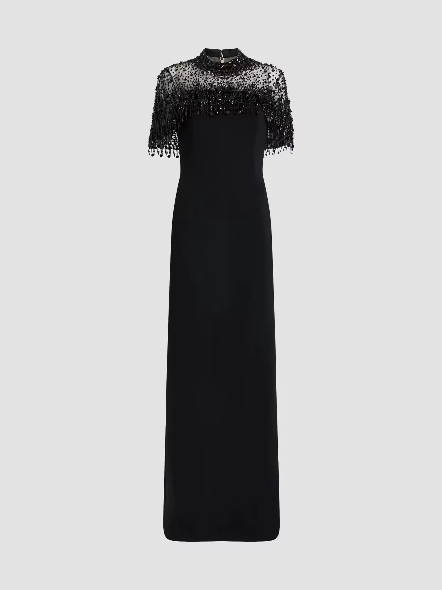 Livia Embellished Drape Column Gown by Jenny Packham