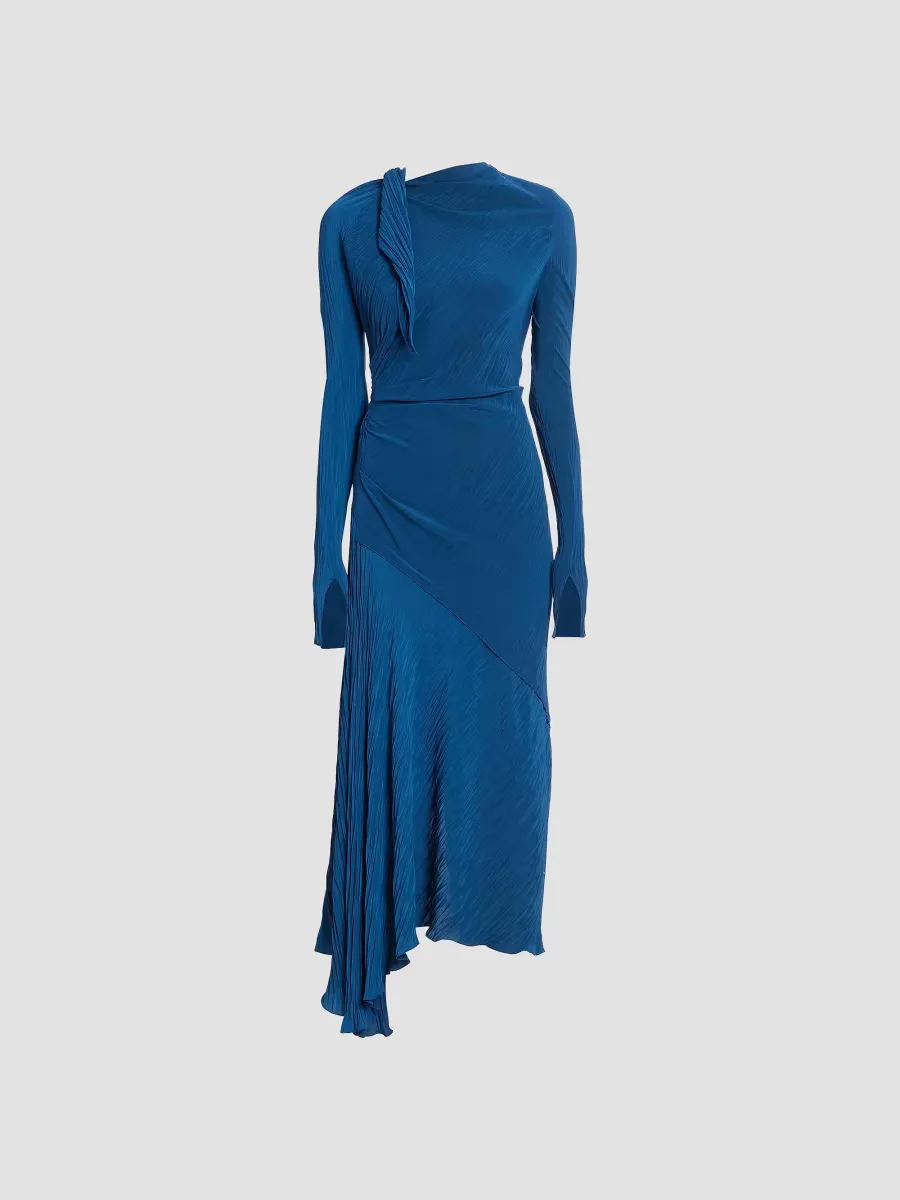 Pliss Drape Midi Dress by Victoria Beckham