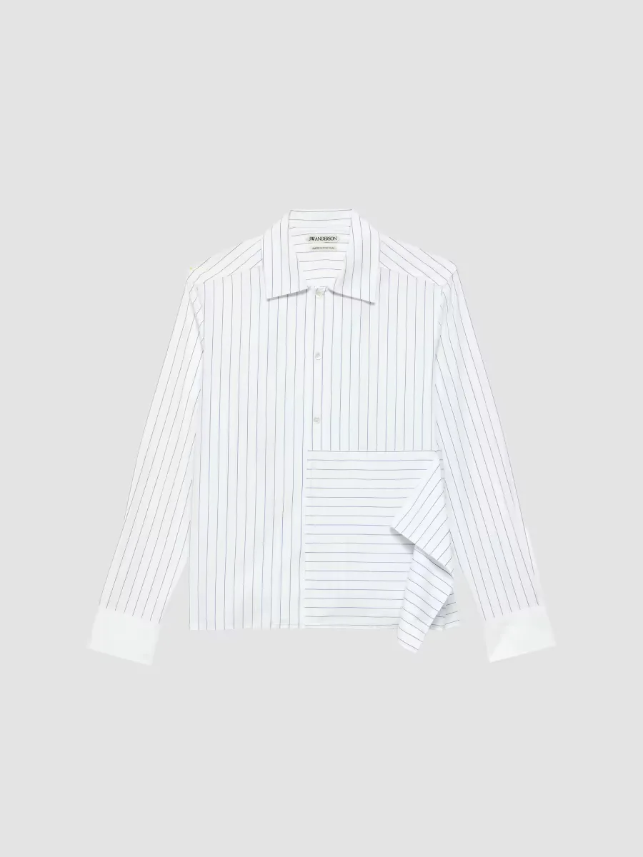 Striped Cotton Draped Shirt by JW Anderson