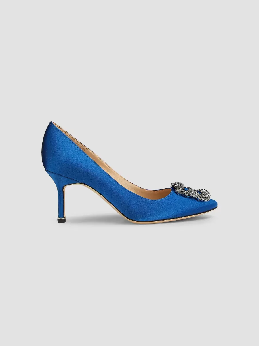 Hangisi 70MM Crystal-Embellished Satin Pumps