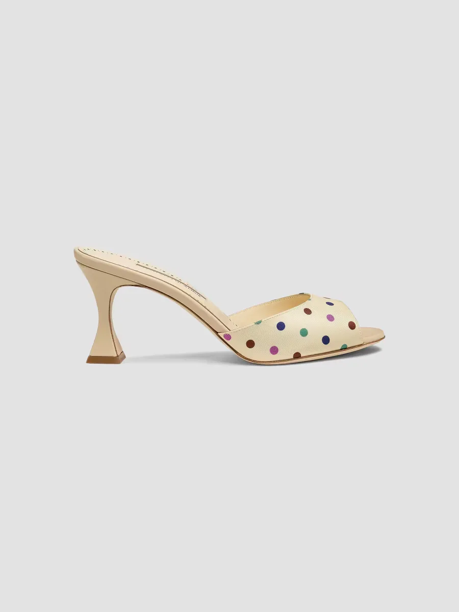 Jadaron 70MM Polka Dot Silk Sandals