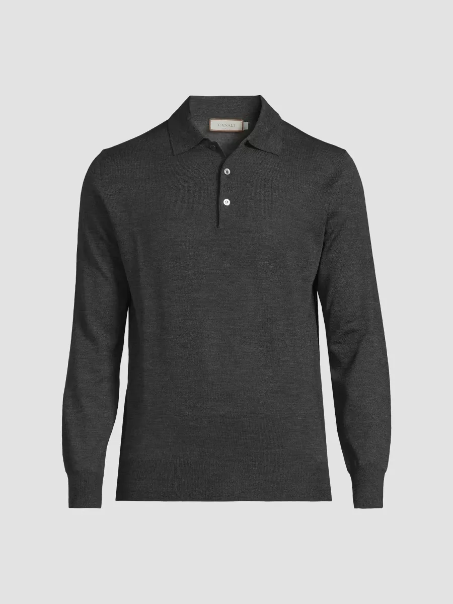 Heathered Merino Wool Modern-Fit Polo Shirt