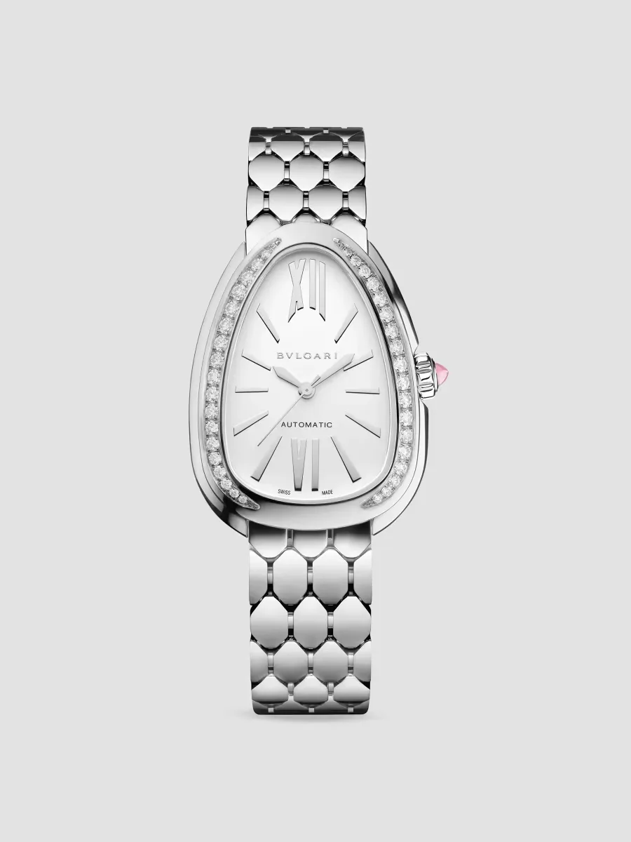 Serpenti Seduttori Stainless Steel & 0.62 TCW Diamond Bracelet Watch 34MM by BVLGARI