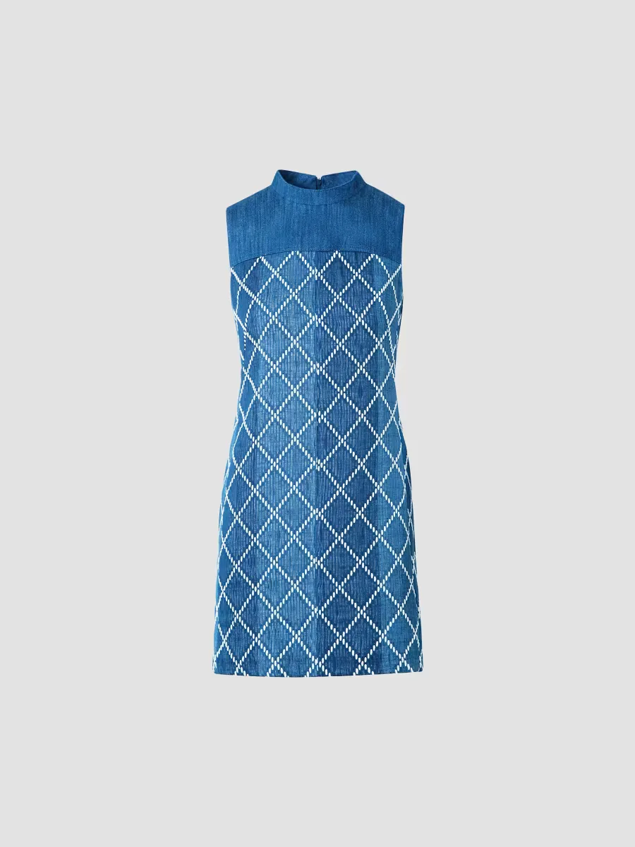 Jacquard Denim Sheath Minidress by Akris Punto