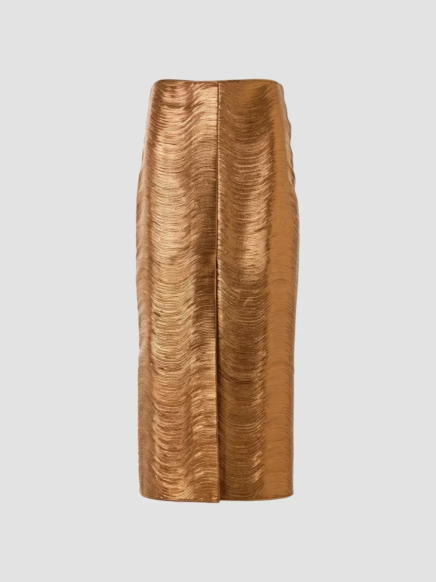 Lam Leather Pencil Skirt