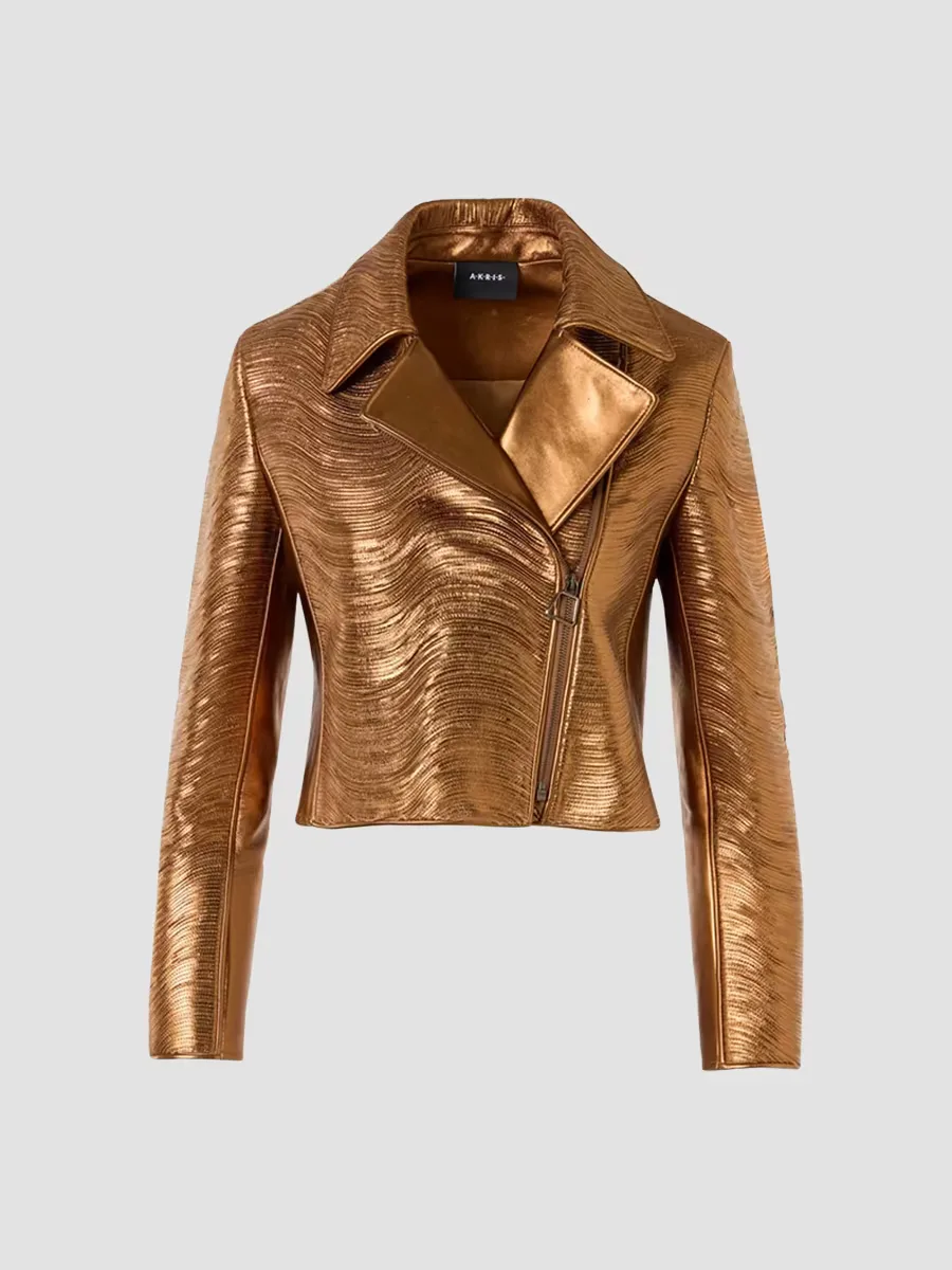Clary Lam Leather Biker Jacket by Akris