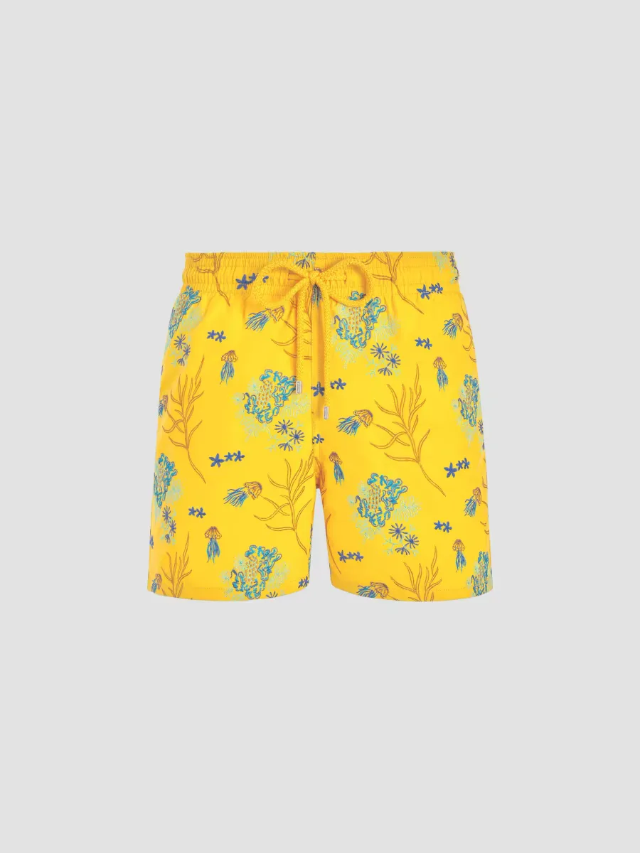 Embroidered Medusa Flowers Swim Trunks by Vilebrequin