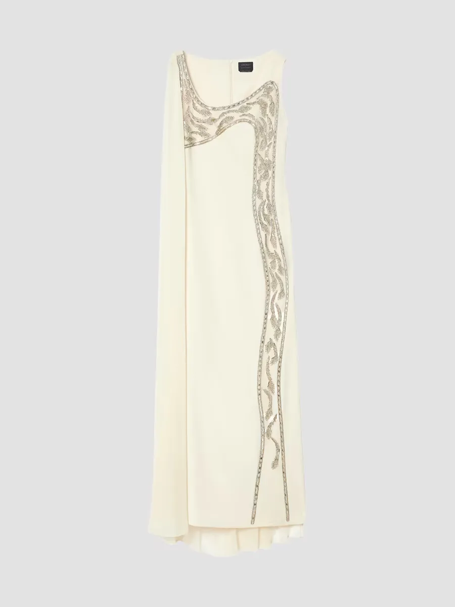 Embroidered Cady Dress by Marina Rinaldi