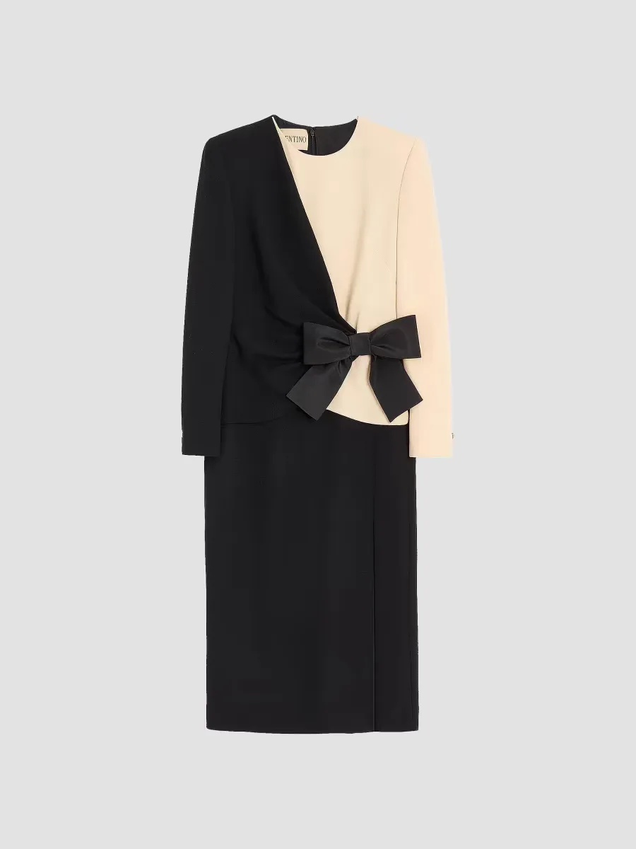 Wool Crepe Midi Dress by Valentino