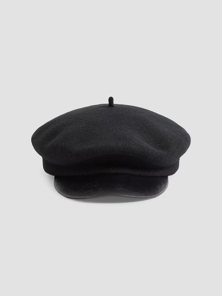 VLogo Signature Wool Cap with Leather Visor by Valentino