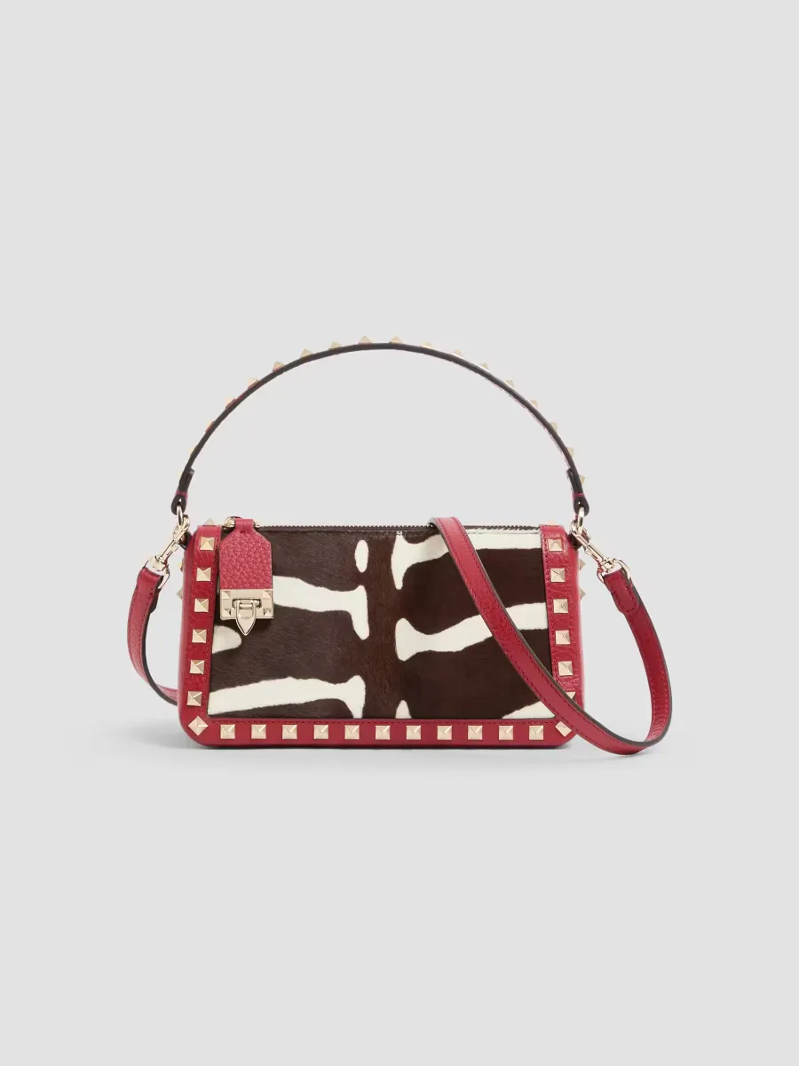 Rockstud Small Crossbody Bag in Pony-Effect Calfskin Leather by Valentino