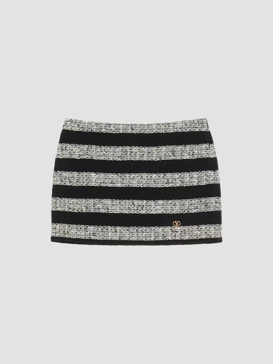 Mini Skirt in Stripe Tweed by Valentino