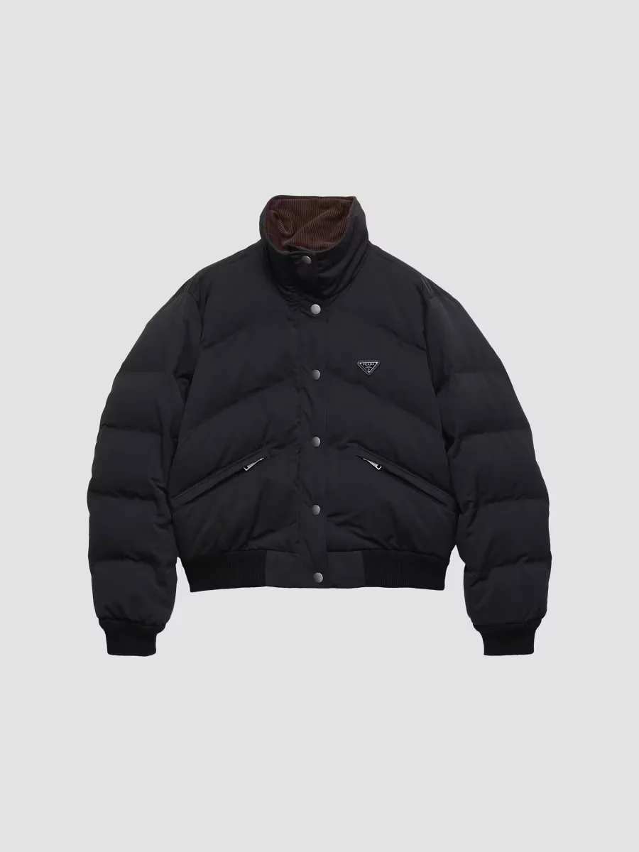 Cropped Compact Poplin Down Jacket by Prada