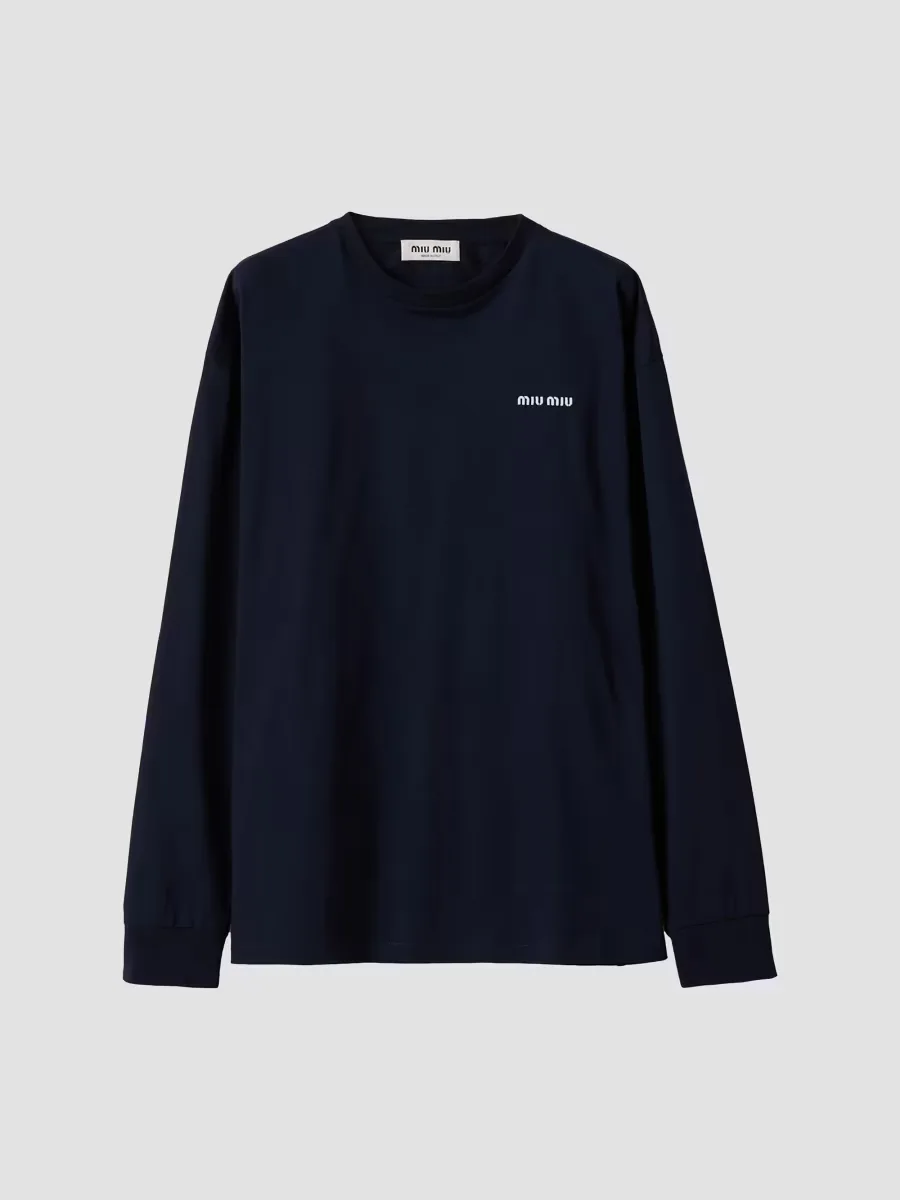 Long Sleeved Jersey Sweatshirt by Miu Miu