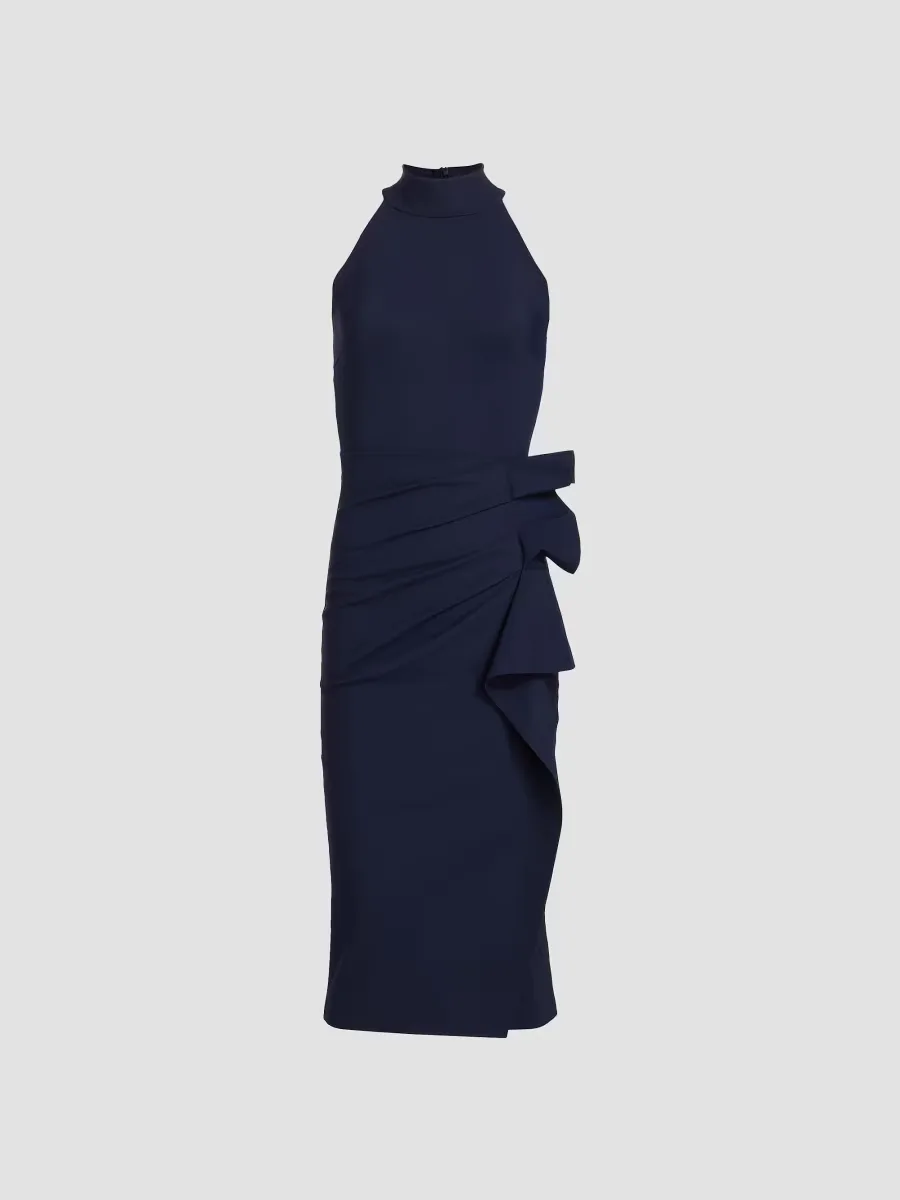 Halter Ruffle Midi Dress