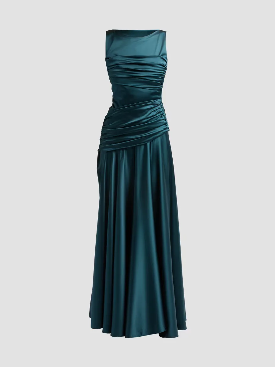 Raula Ruched Satin Gown