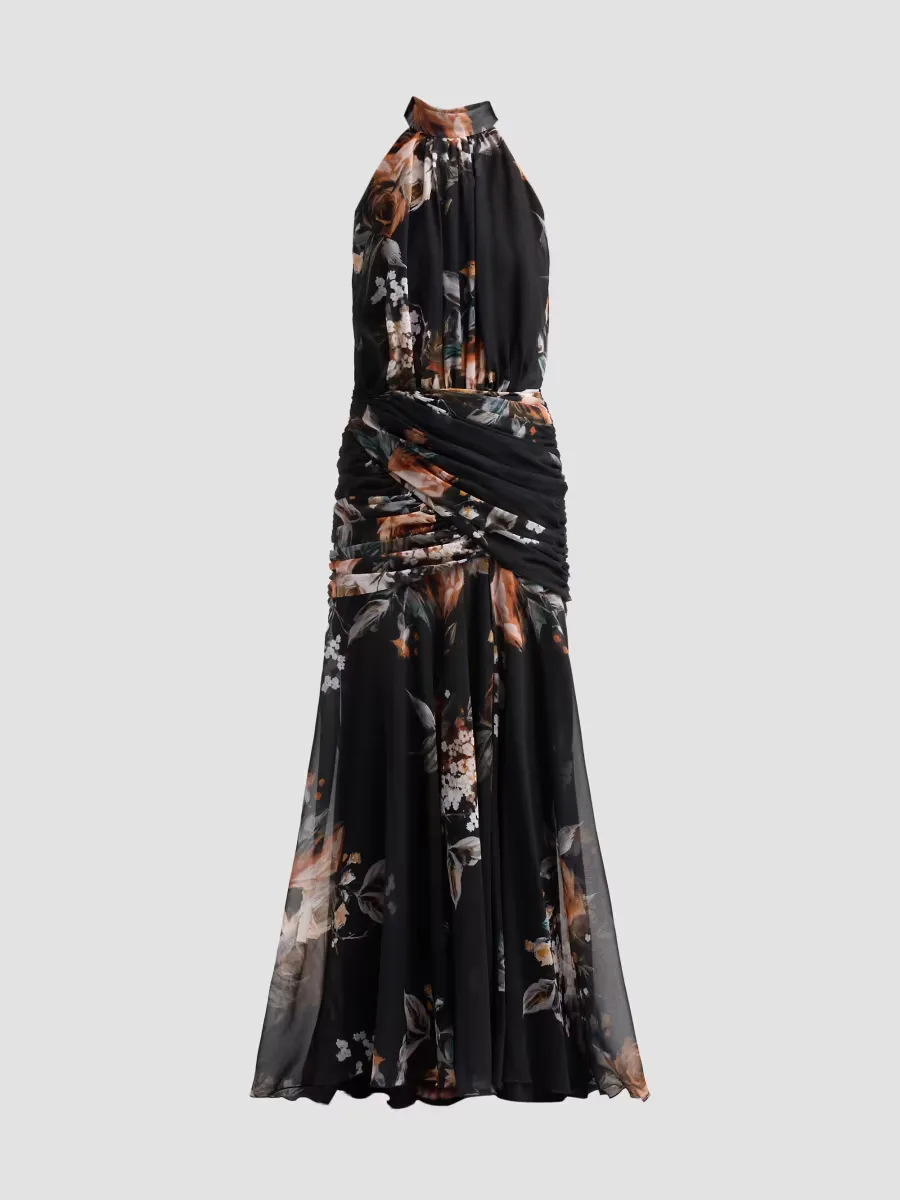 Printed Chiffon Sleeveless Gown by Chiara Boni La Petite Robe