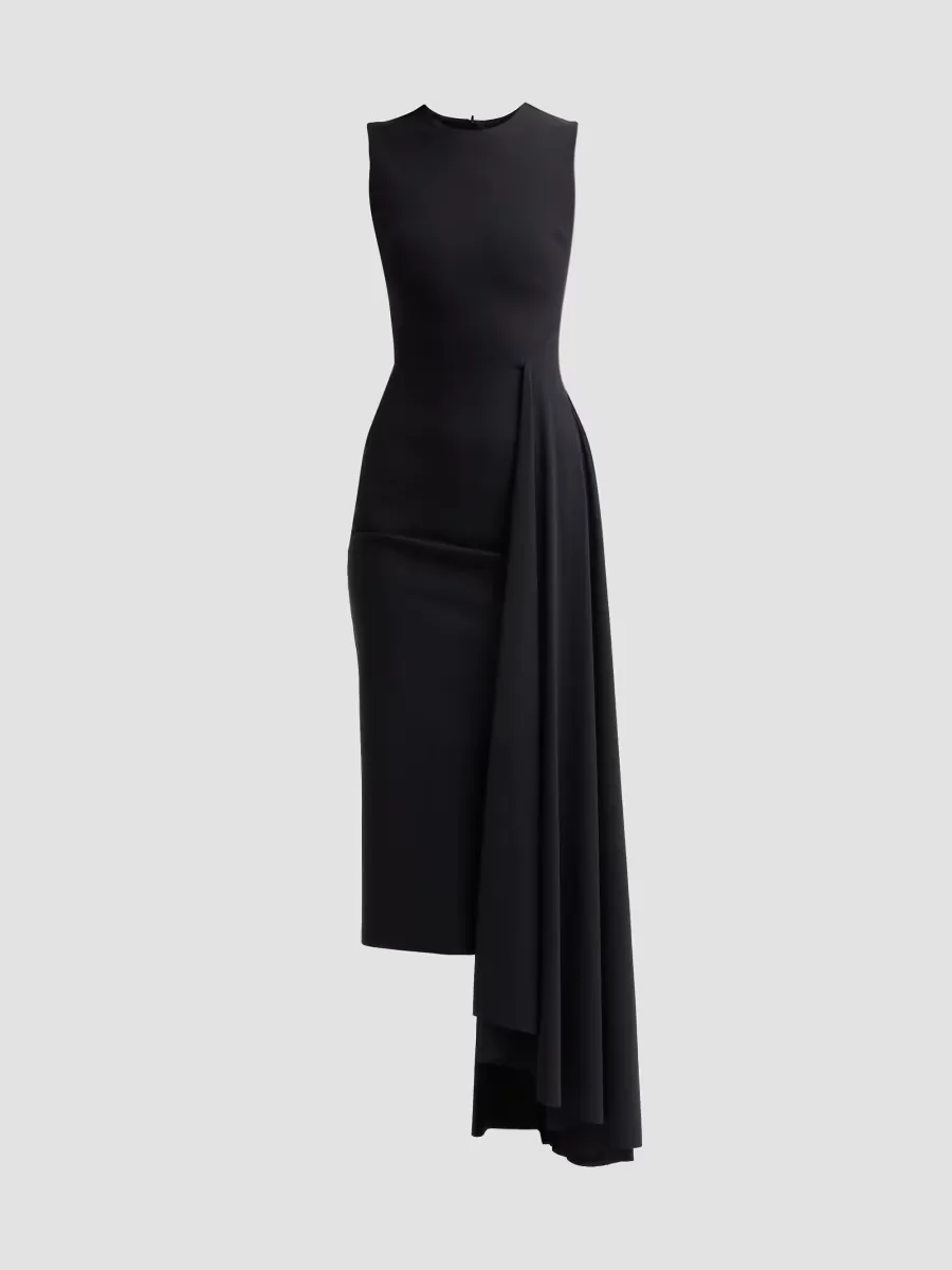 Elham Asymmetric Sash Midi Dress by Chiara Boni La Petite Robe