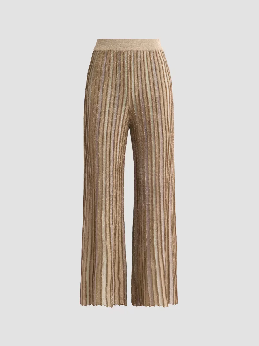 Metallic Ribbed Knit Pants by Chiara Boni La Petite Robe