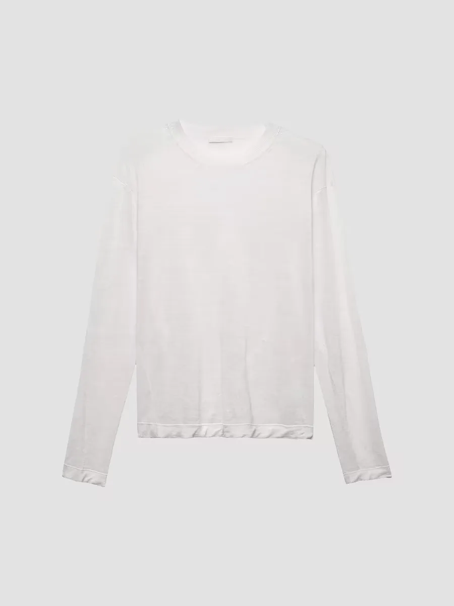 Long-Sleeved Linen and Silk Sweater by Prada
