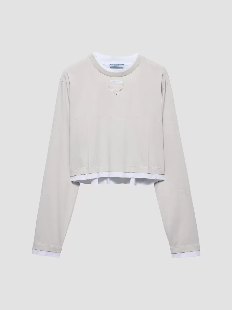 Long-Sleeved Jersey T-Shirt by Prada