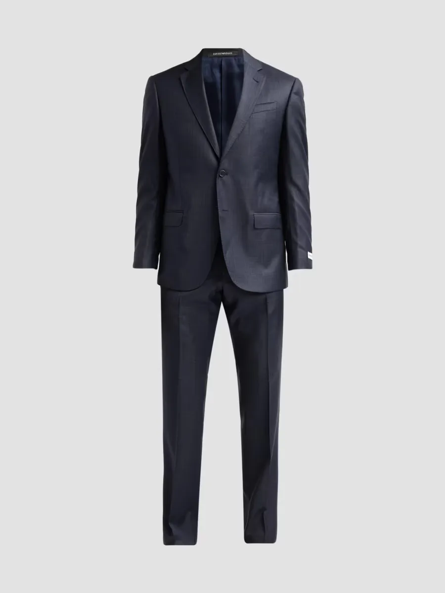 Emporio Armani Plaid Wool Single-Breasted Suit by Armani