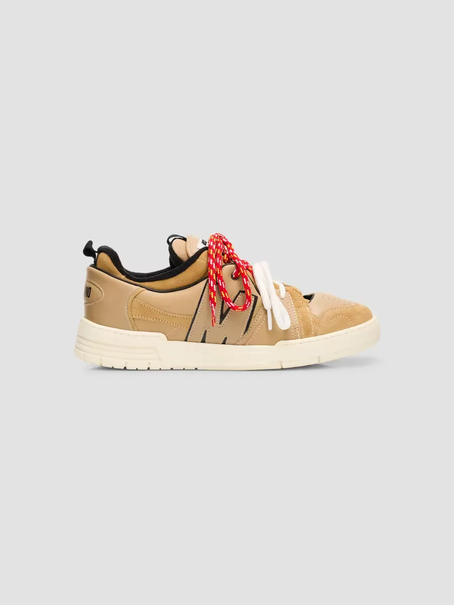 M Double-Laces Low-Top Sneakers by Moschino
