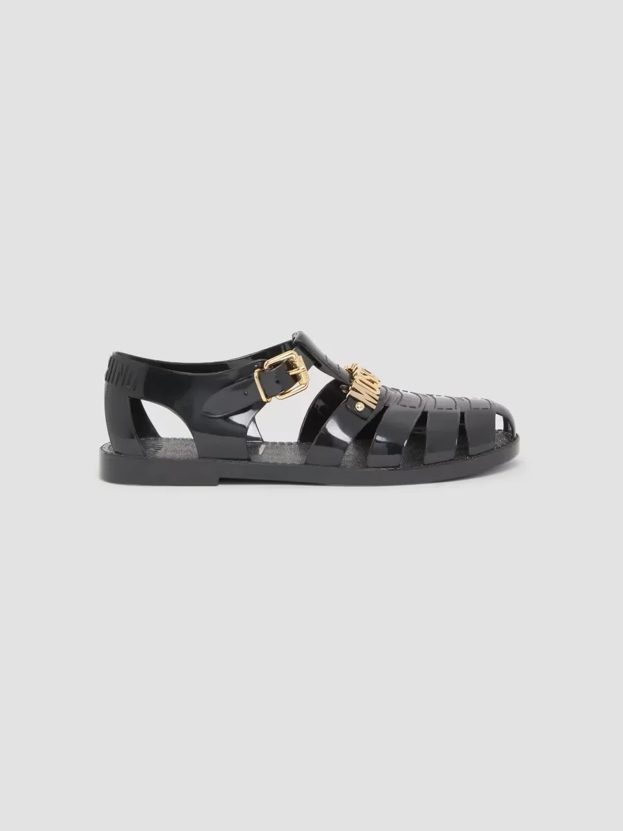 Logo Jelly Fisherman Sandals by Moschino