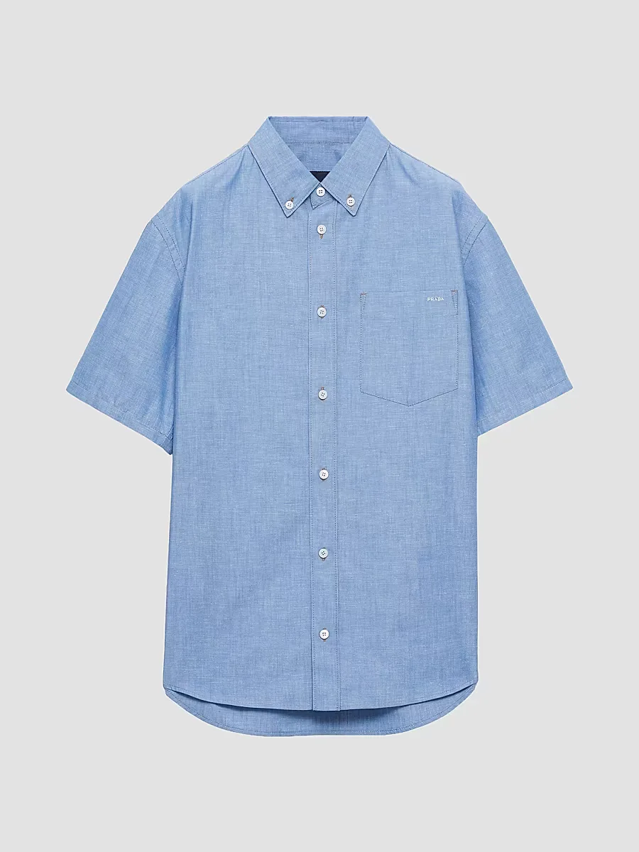 Short-Sleeved Chambray Shirt by Prada