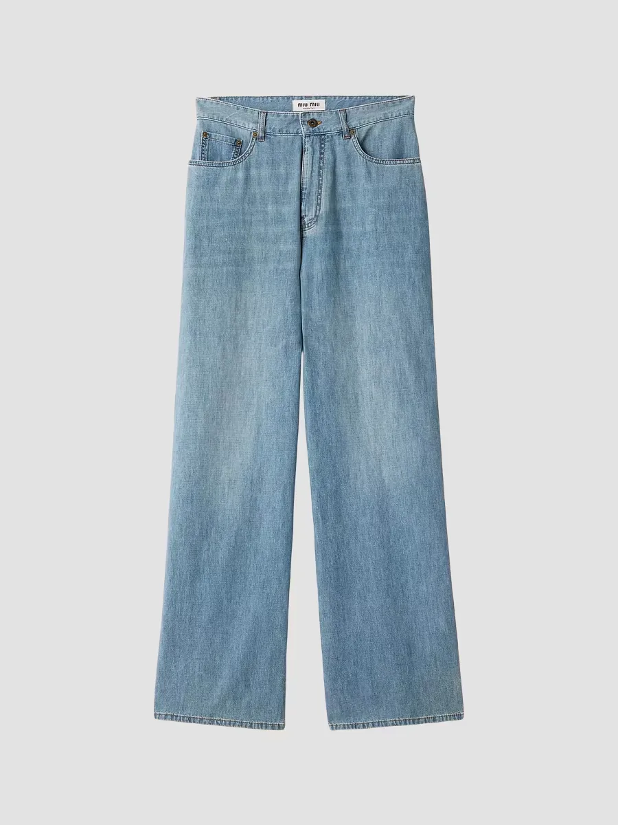 Chambray Pants by Miu Miu