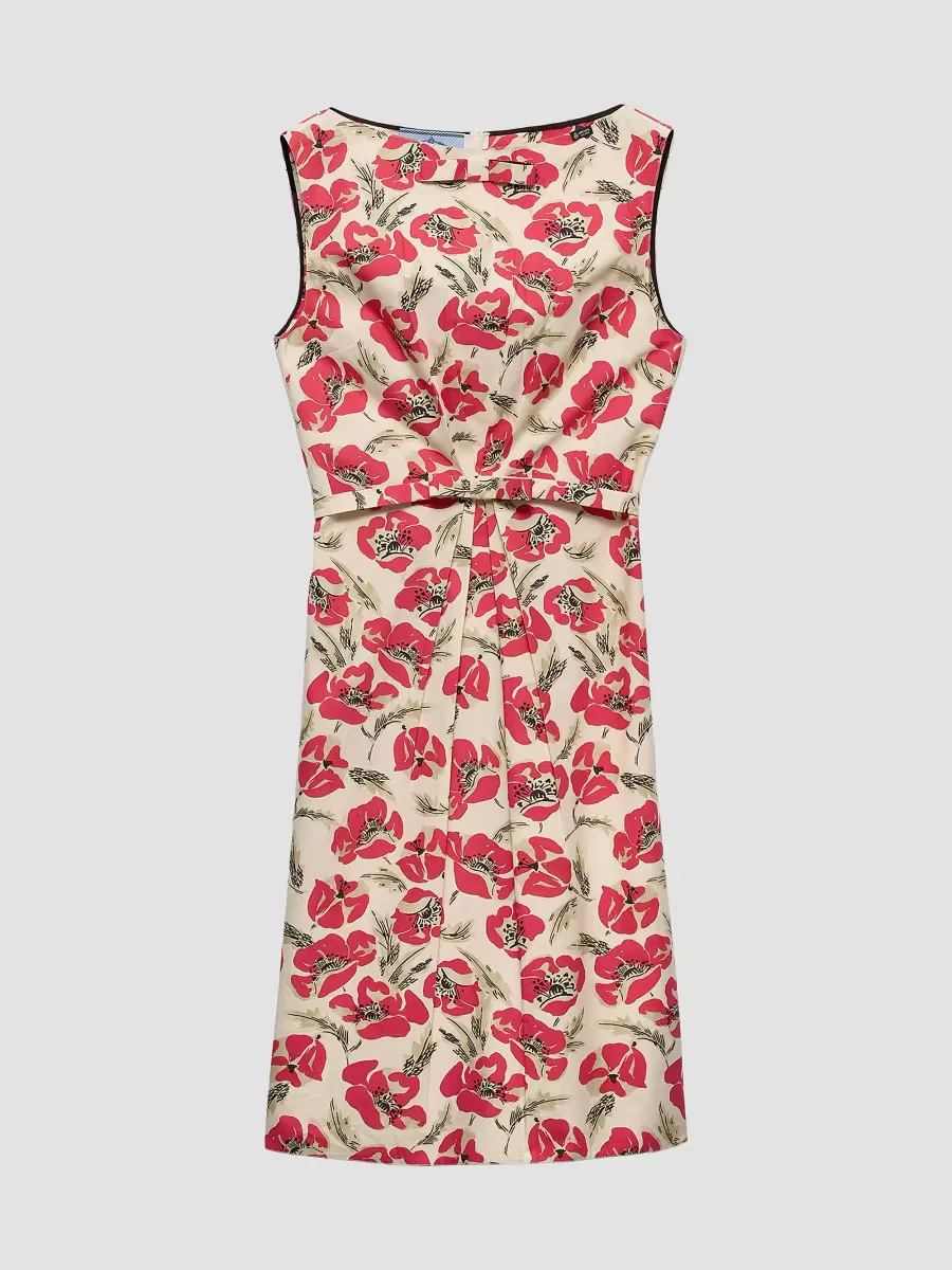 Printed Soft Poplin Dress by Prada